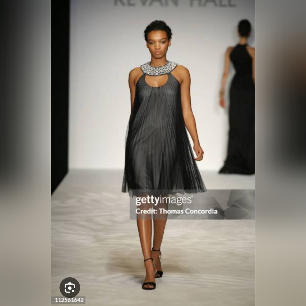 Kevan Hall Runway Dress Black Midi Size 14 Used